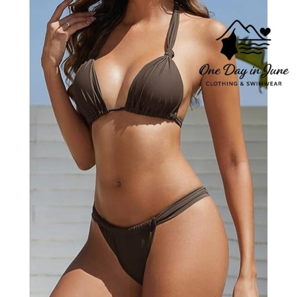 Charmleaks Brazilian Halter Triangle Bikini Swimsuit Size S